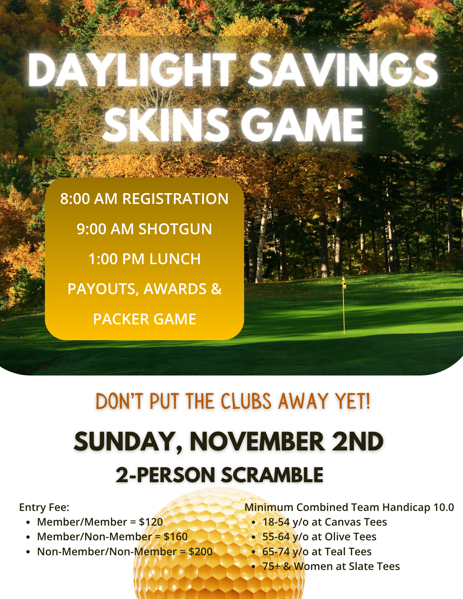 Nov 2 Daylight Savings Outing