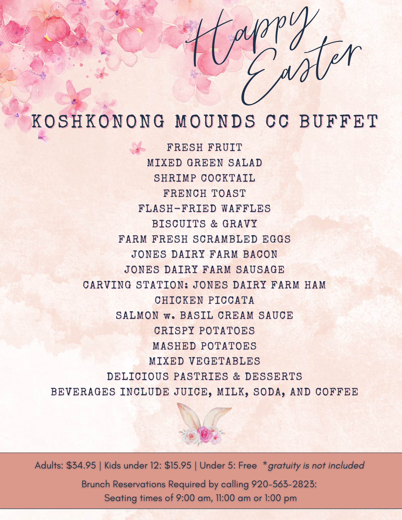 Easter Brunch Menu